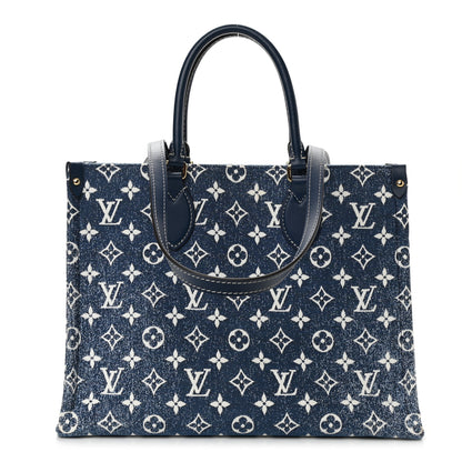 Louis Vuitton Monogram Jacquard Denim Onthego MM Bleu 1 of 8