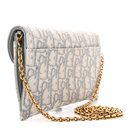 Christian Dior Oblique Saddle Chain Long Wallet Grey 4 of 12
