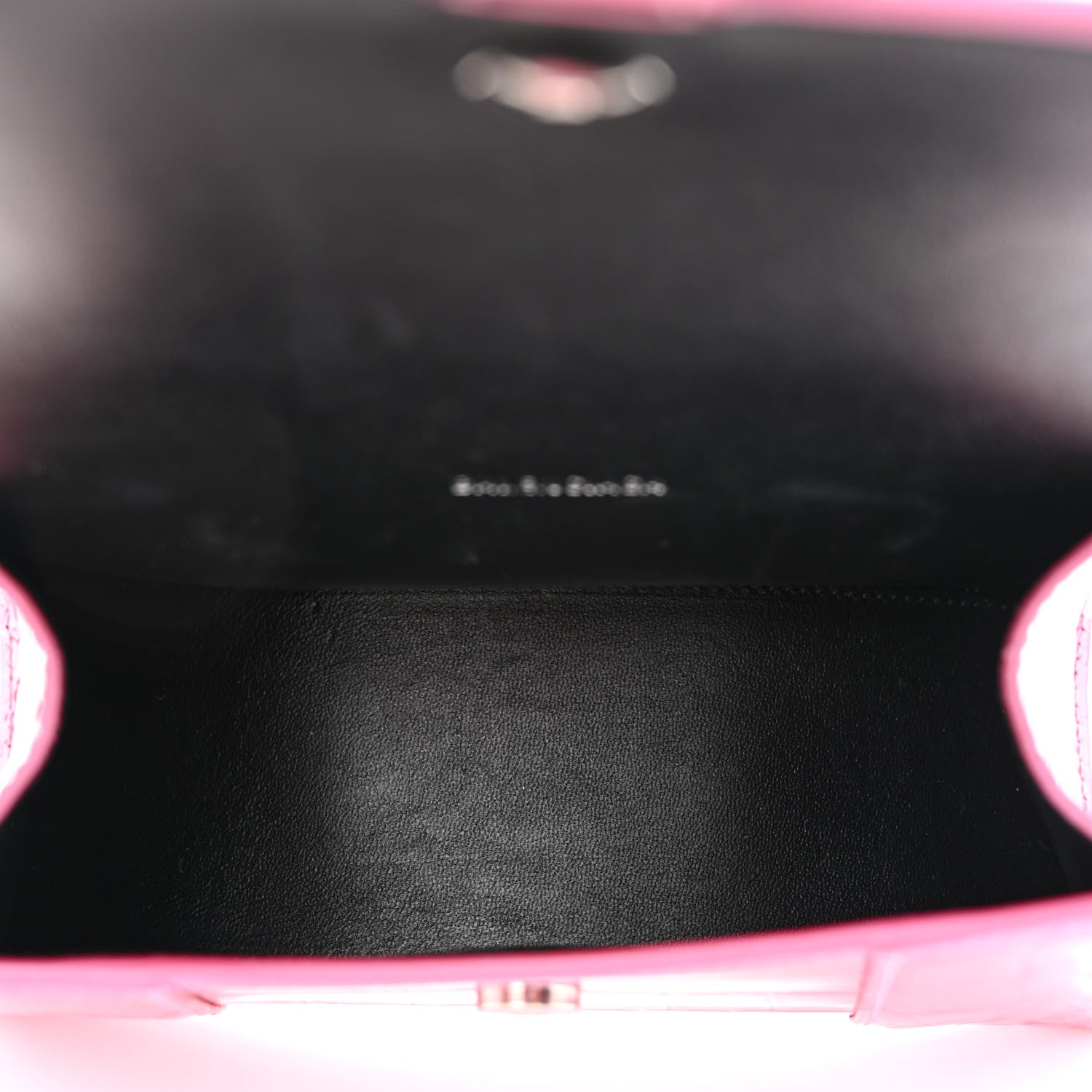 Balenciaga Metallic Shiny Calfskin Crocodile Embossed Hourglass Top Handle Bag XS Pink 5 of 11