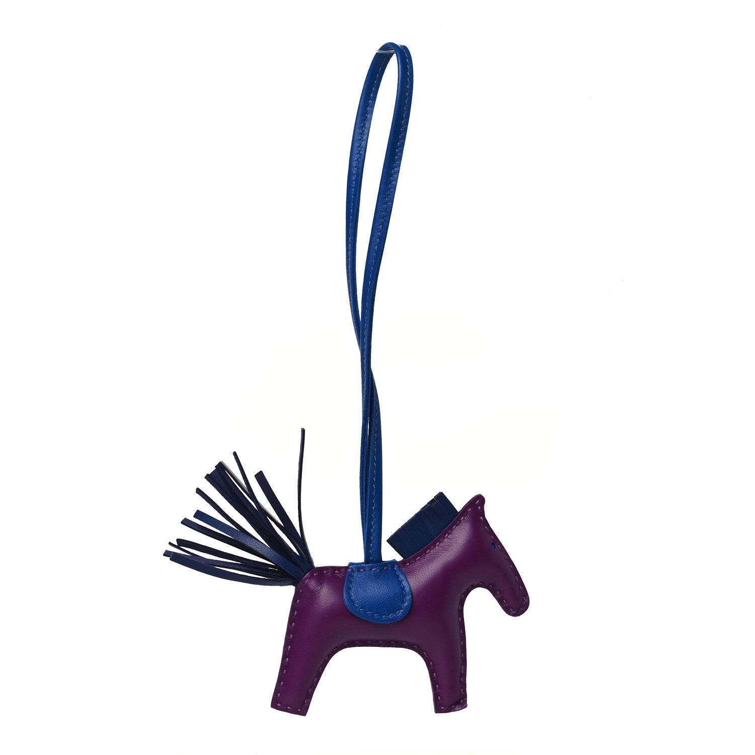 Hermes Milo Lambskin Grigri Rodeo Horse Bag Charm PM Violet Bleu Saphir Bleu France 3 of 6