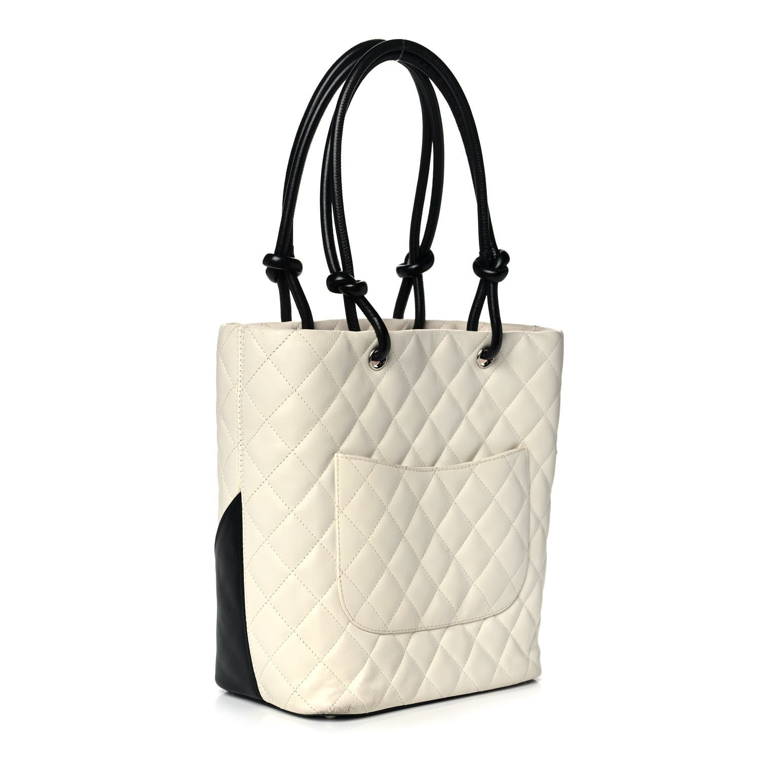 Chanel Calfskin Quilted Medium Cambon Tote White Black 2 of 9
