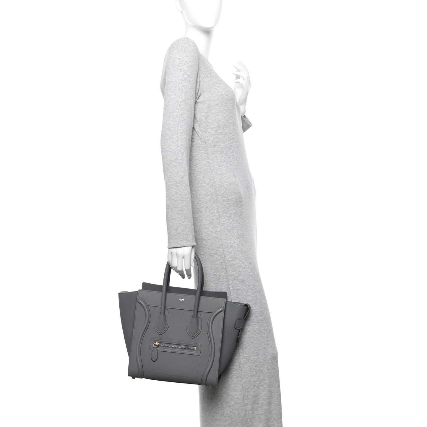 Baby Drummed Calfskin Micro Luggage Kohl