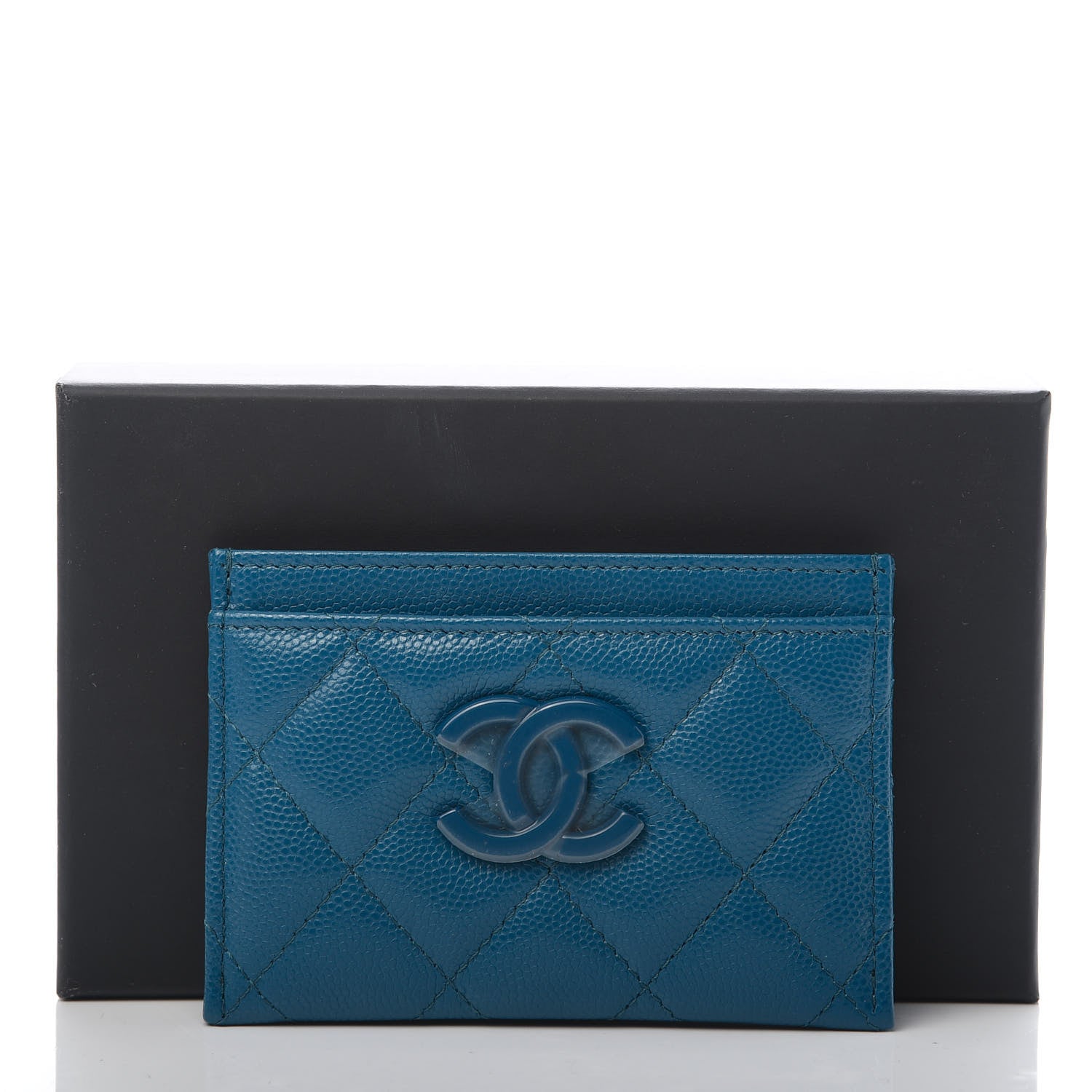 Chanel Caviar Quilted My Everything Card Holder Blue 9 of 9