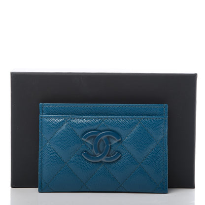 Chanel Caviar Quilted My Everything Card Holder Blue 9 of 9