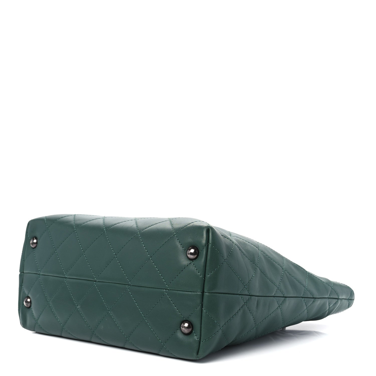 Chanel Calfskin Quilted Large Shopping In Chains Tote Green 10 of 13