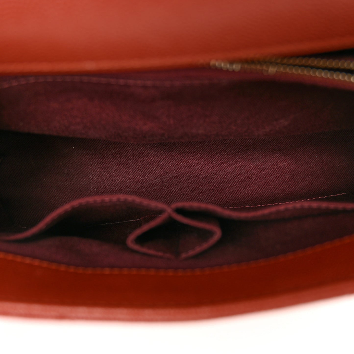 Caviar Chevron Quilted Small Coco Handle Flap Dark Orange