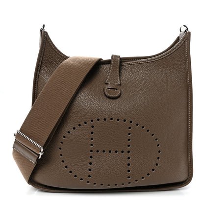 Hermes Taurillon Clemence Evelyne III PM Etoupe 1 of 9