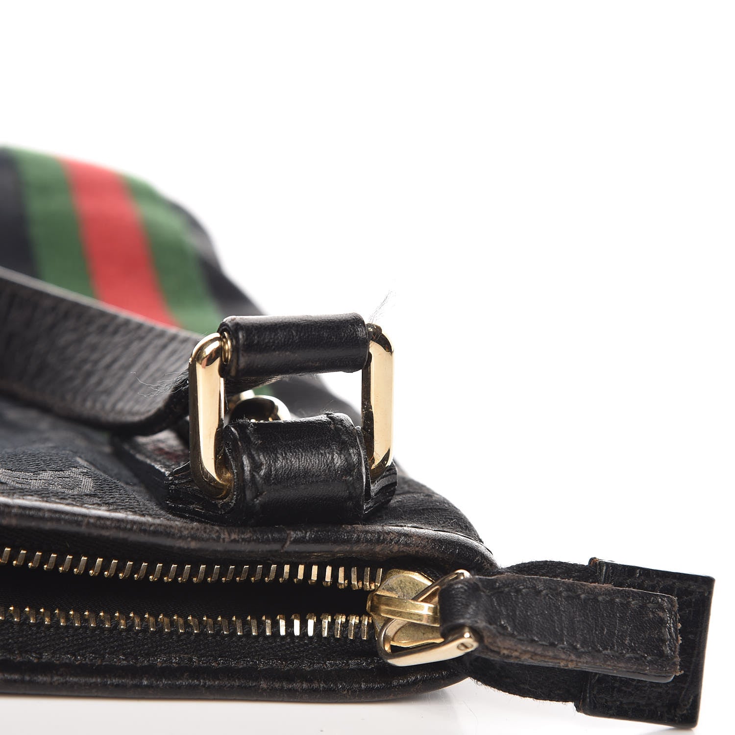 Gucci Monogram Web Jolicoeur Charms Messenger Bag Black 8 of 14