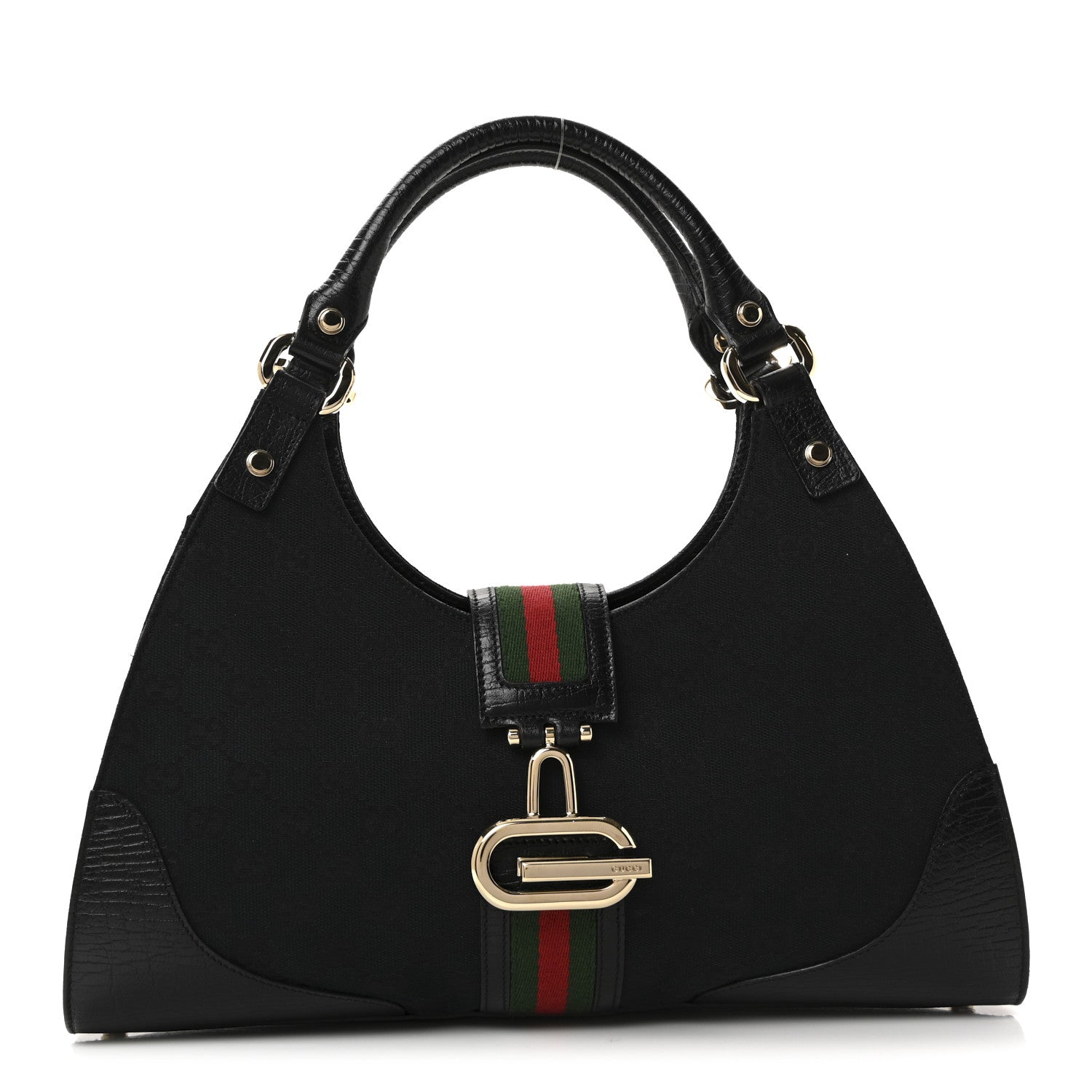 Gucci Monogram Web Junco Shoulder Bag Black 1 of 10