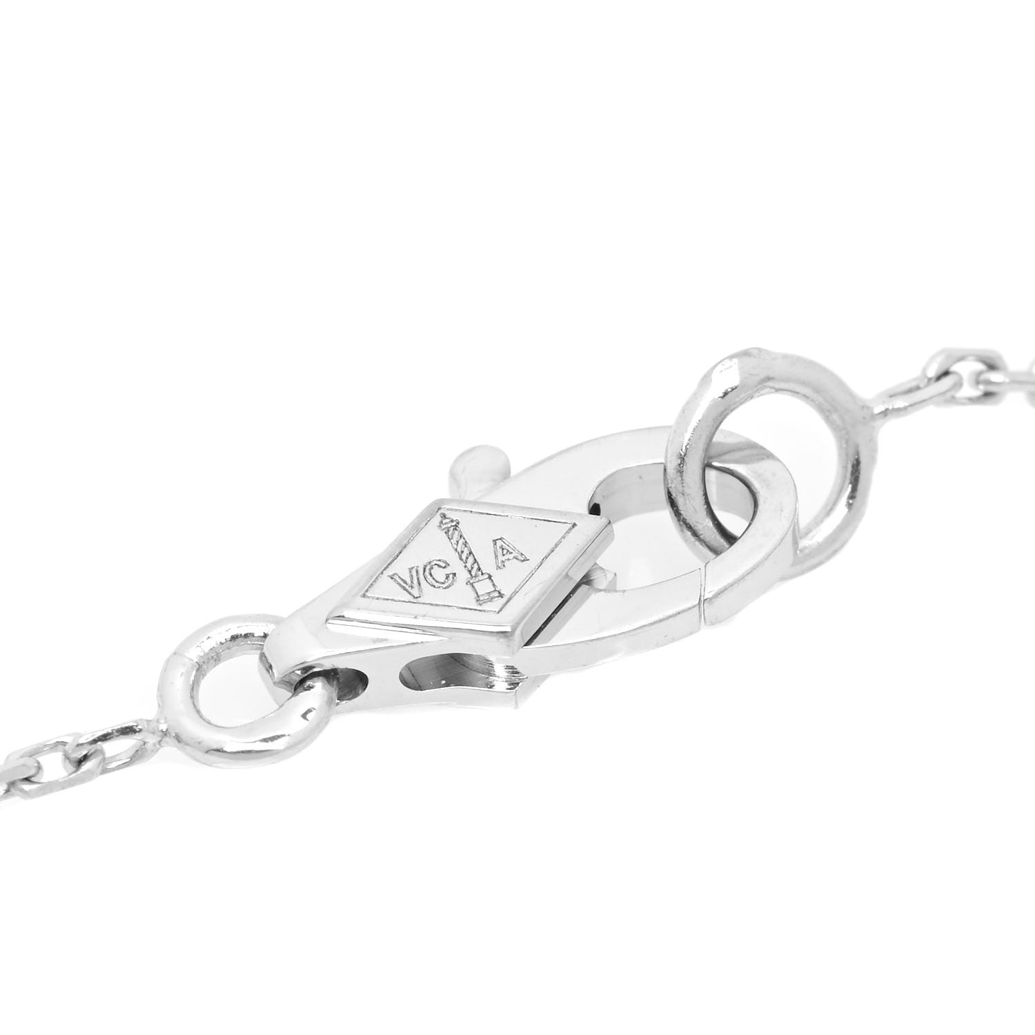 Van Cleef & Arpels 18K White Gold Diamond Mini Frivole Pendant Pave Necklace 5 of 8