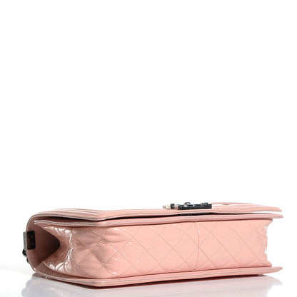 Chanel Patent Chevron New Medium Boy Flap Light Pink 4 of 11