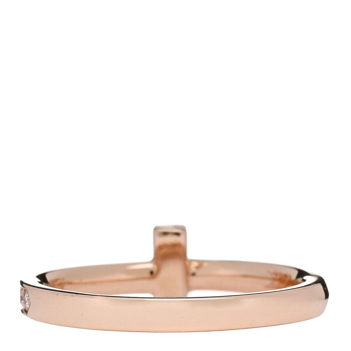 18K Rose Gold Diamond 2.5mm T T1 Ring 58 8.5