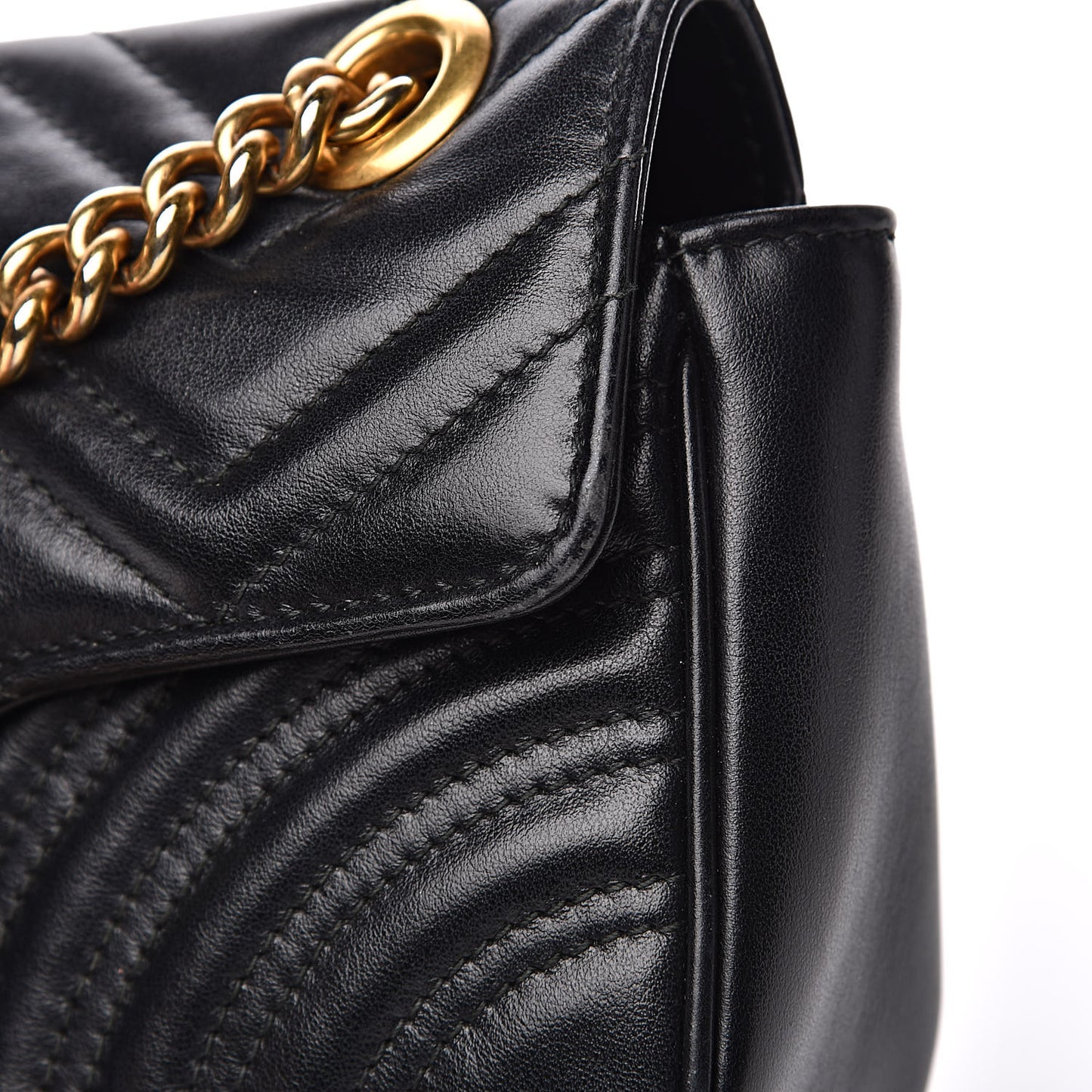 Calfskin Matelasse Mini GG Marmont Shoulder Bag Black