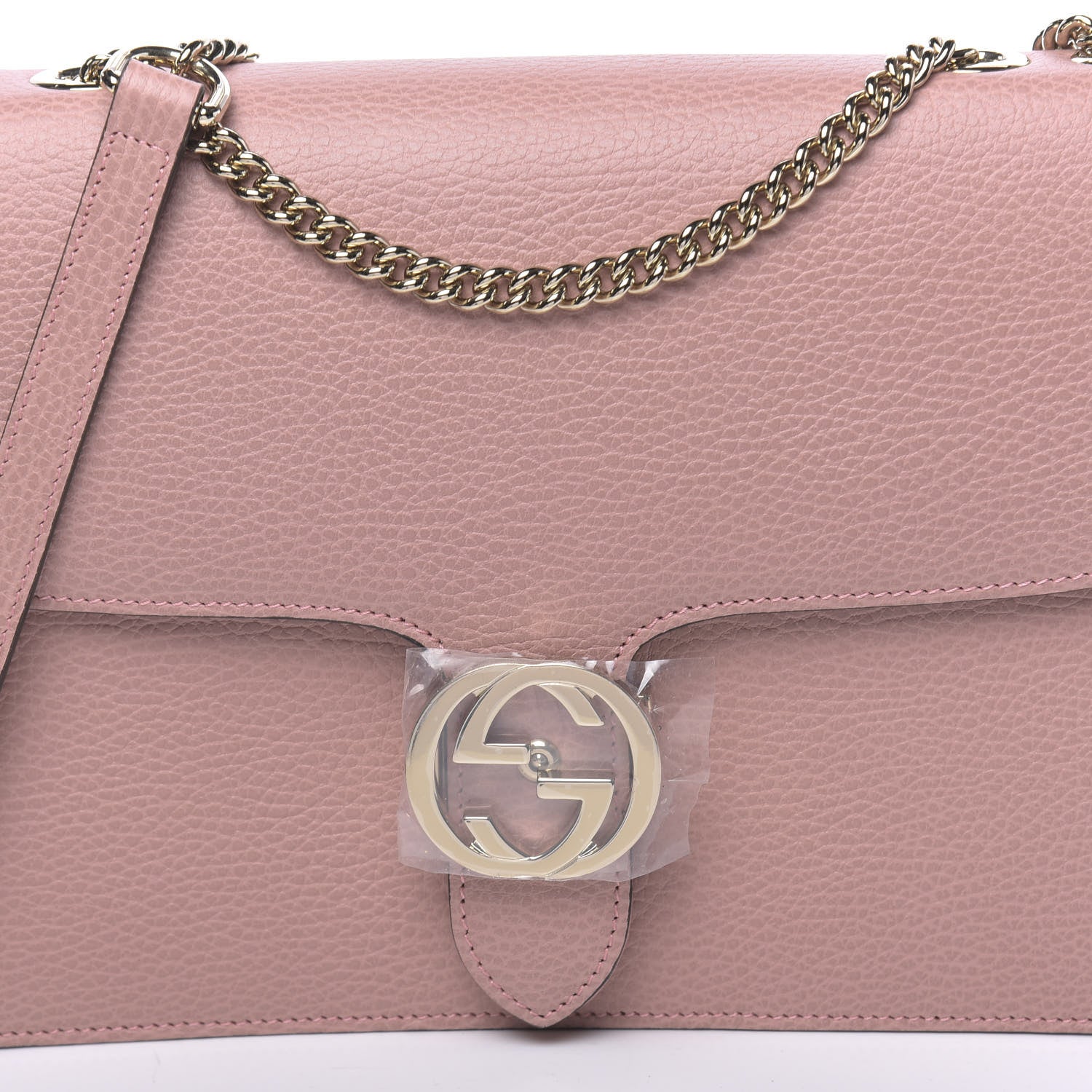 Gucci Dollar Calfskin Interlocking G Shoulder Bag Soft Pink 8 of 10