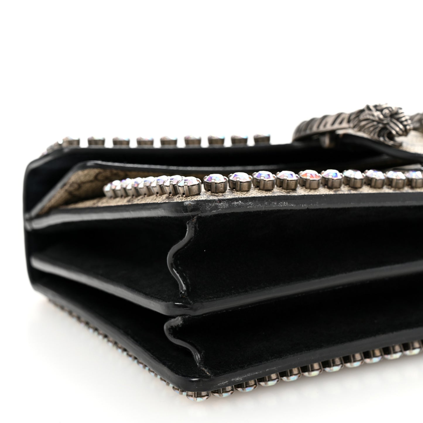 GG Supreme Monogram Crystal Small Dionysus Shoulder Bag Black