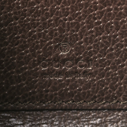 Gucci GG Supreme Monogram Textured Dollar Calfskin Web Ophidia Zip Around Card Case Wallet Beige Ebony New Acero 6 of 7
