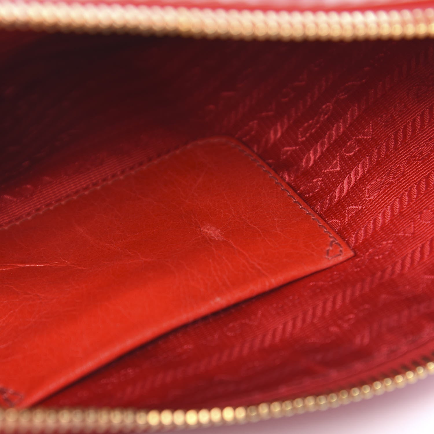 Prada Vitello Shine Clutch Red 7 of 7