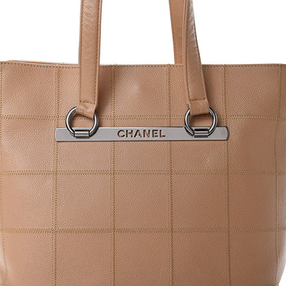 Chanel Caviar Square Stitched Tote Beige 7 of 17