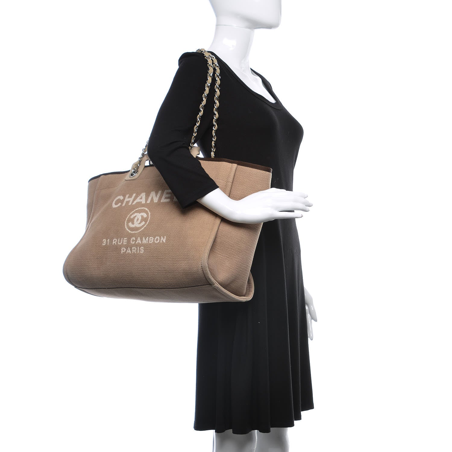 Chanel Canvas Large Deauville Tote Ecru 2 of 11