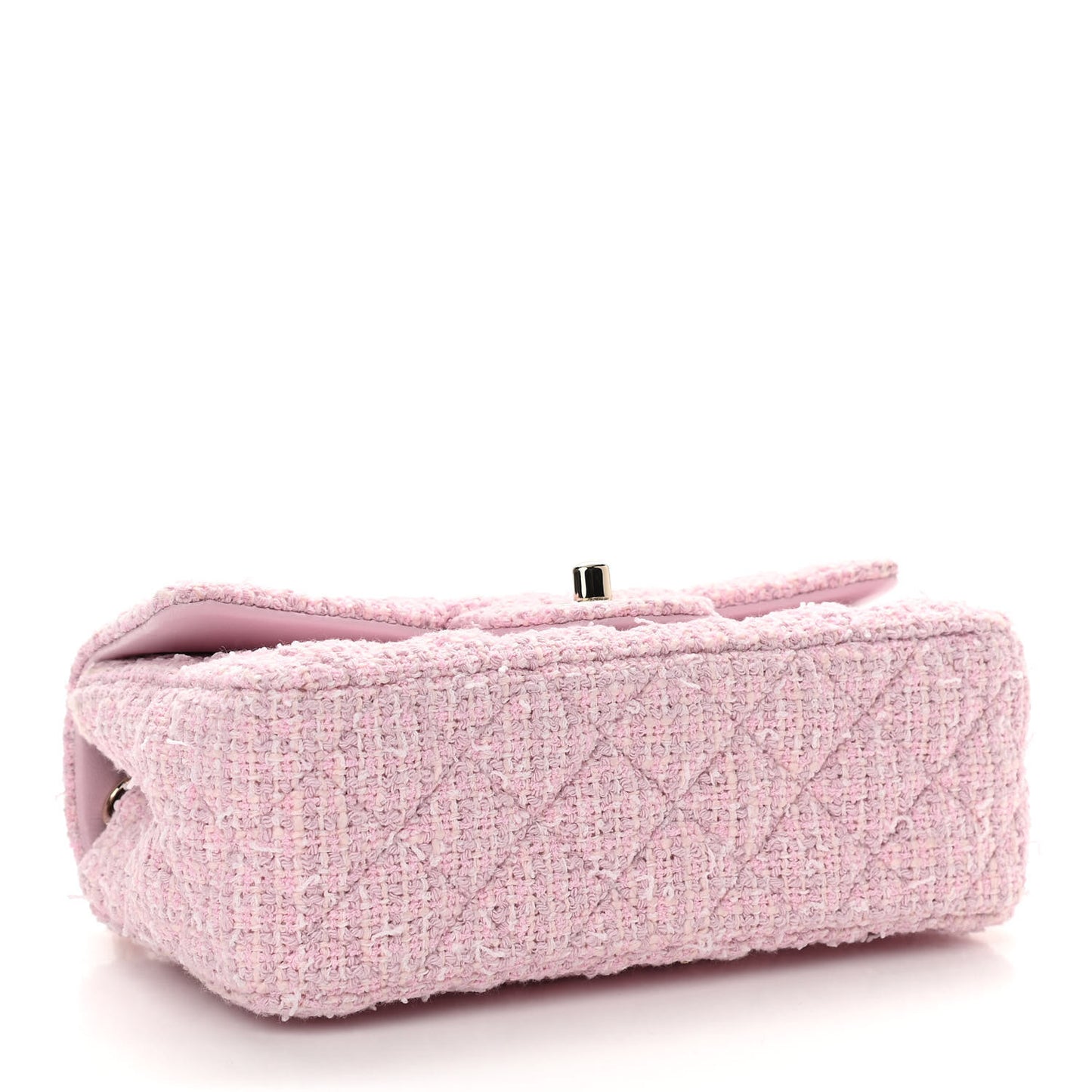 Tweed Quilted Mini Rectangular Flap Pink