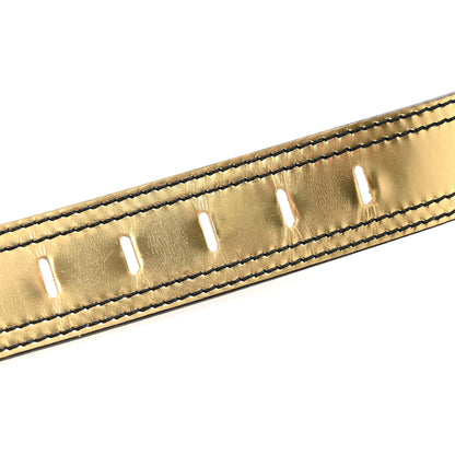 Fendi Metallic Patent B Belt 80 32 Gold 3 of 5