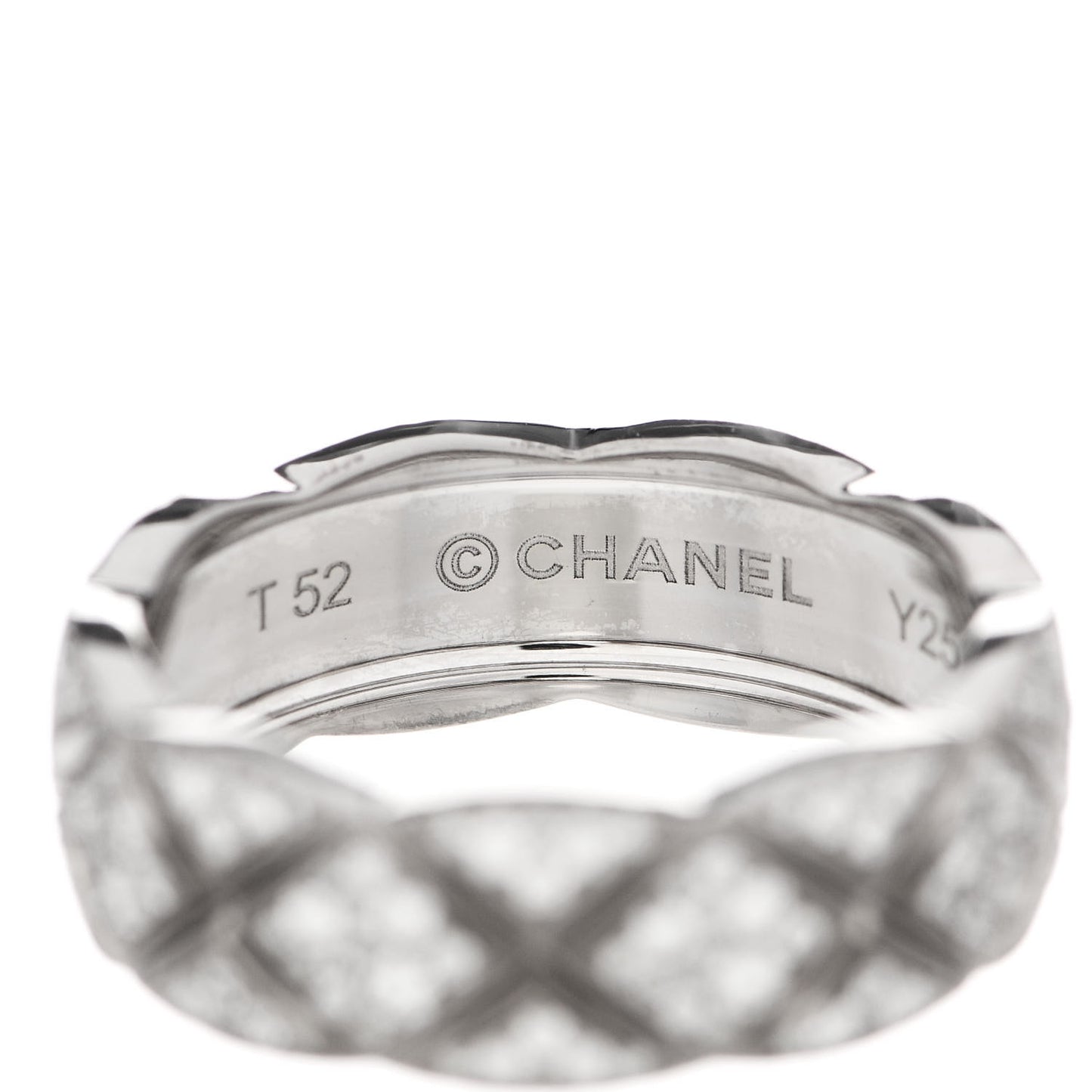 18K White Gold Diamond Small Coco Crush Pave Ring 52 6