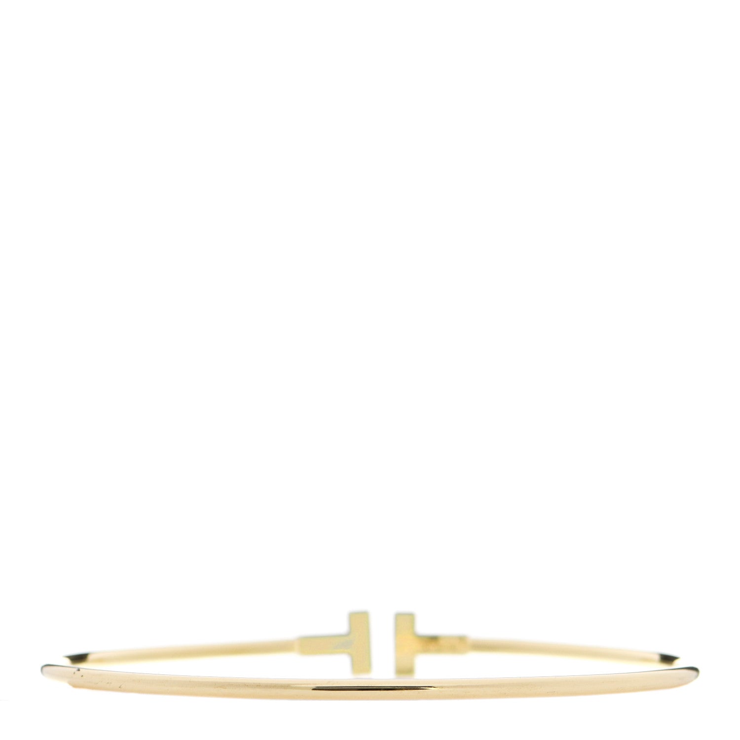 Tiffany 18K Yellow Gold Narrow T Wire Bracelet 2 of 4