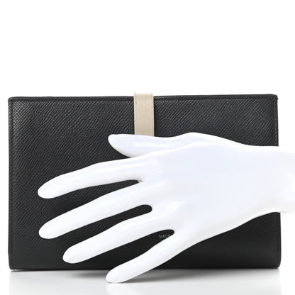 Celine Grained Calfskin Large Multifunction Strap Wallet Black Chalk 2 of 12
