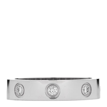 Cartier 18K White Gold 8 Diamond 4mm LOVE Wedding Band Ring 50 5.25 1 of 5