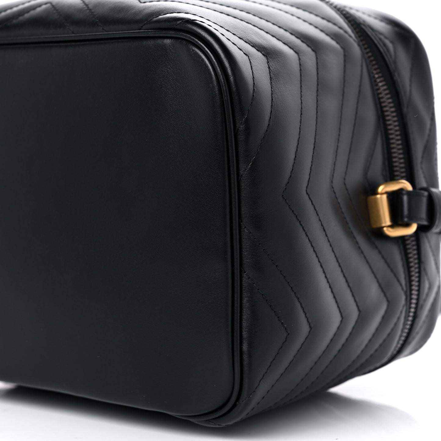 Calfskin Matelasse Large GG Marmont Vanity Cosmetic Case Black