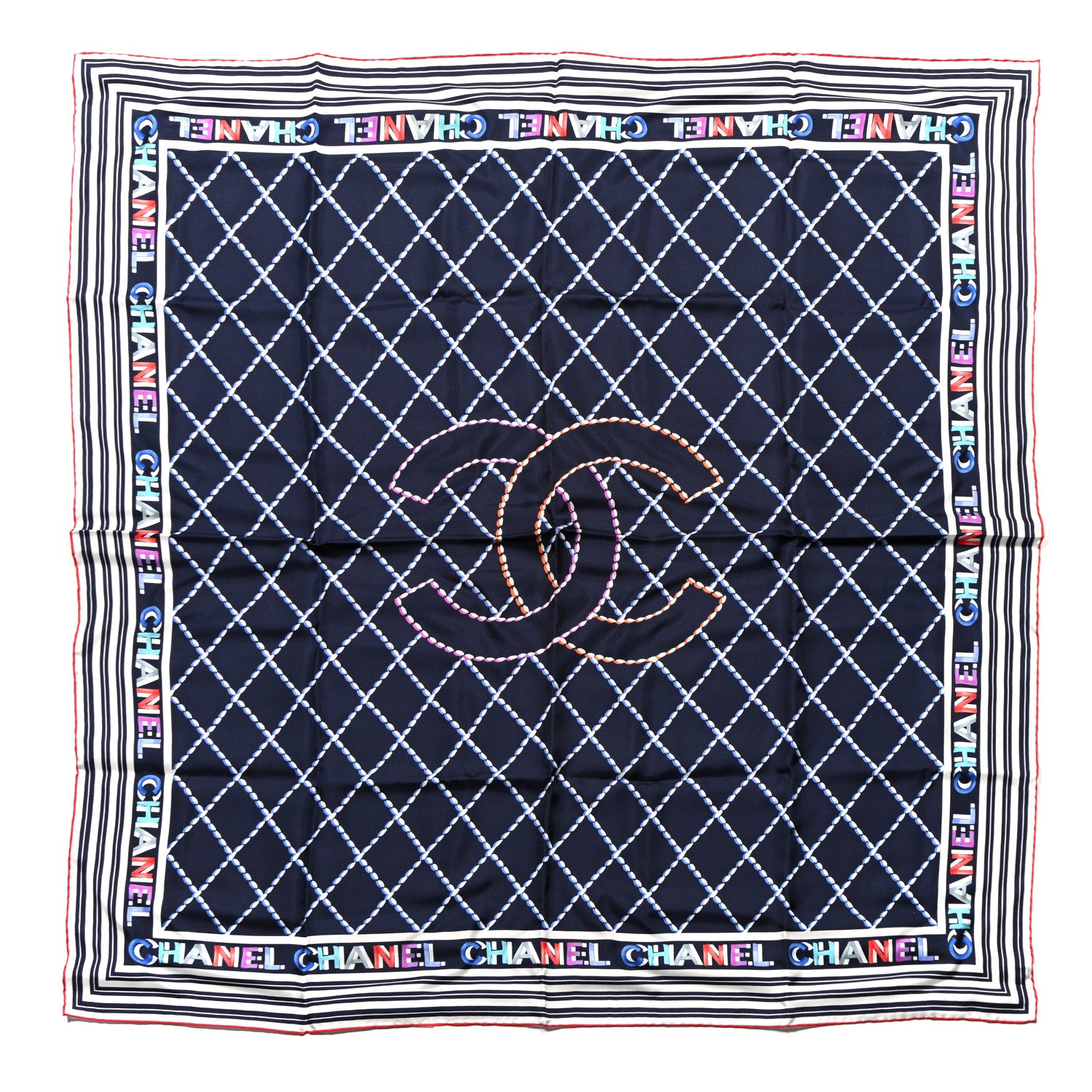 Chanel Silk CC Logo Square Scarf Multicolor 1 of 3