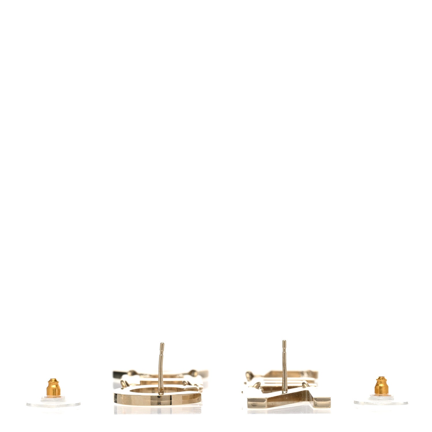 Chanel Metal Cha-Nel Logo Drop Earrings Gold 3 of 5