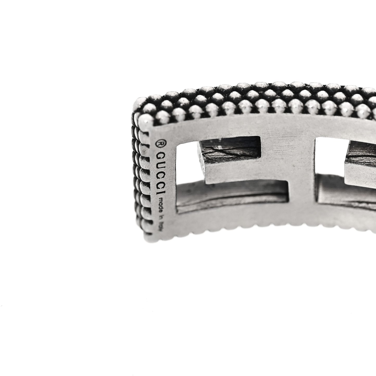 Sterling Silver Square G Motif Cuff Bracelet