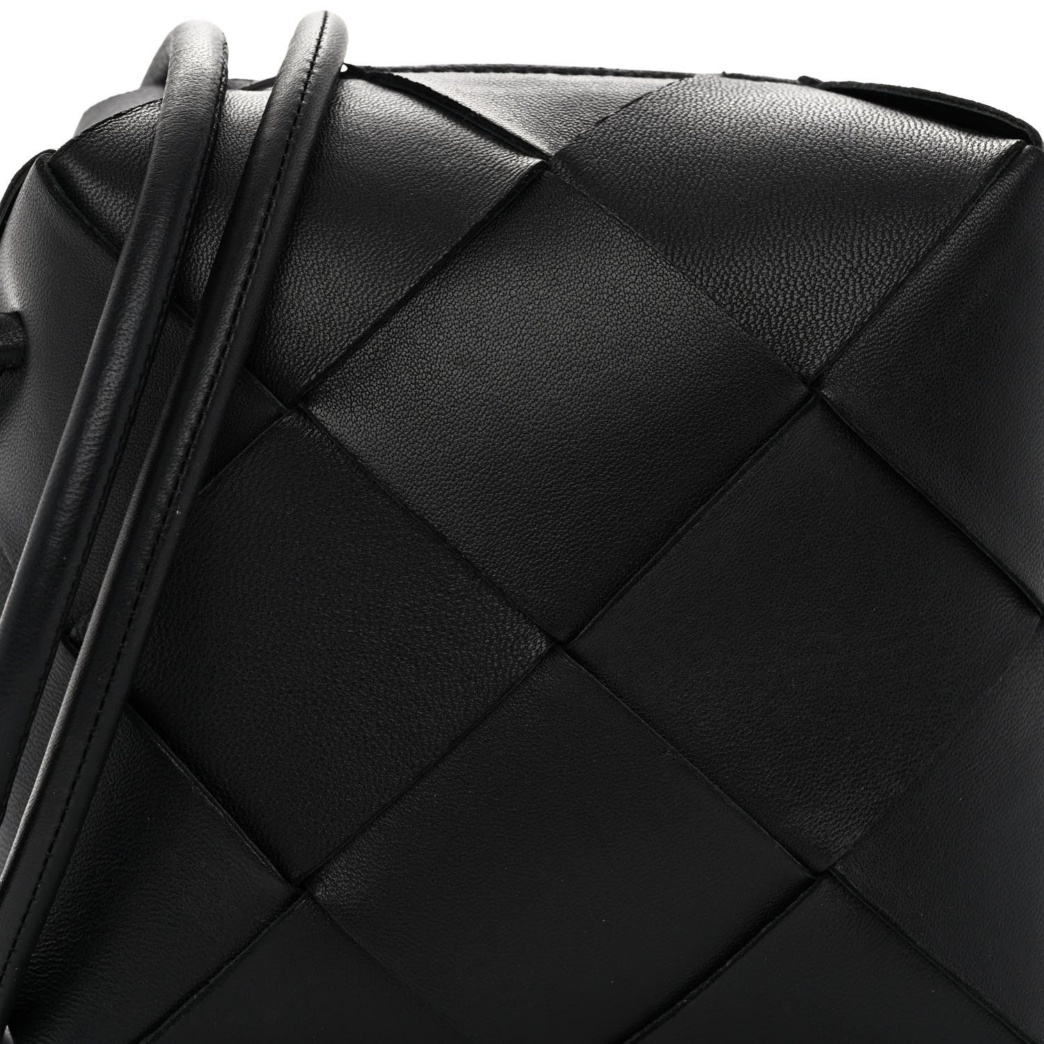 Bottega Veneta Lambskin Maxi Intrecciato Mini Cassette Camera Bag Black 7 of 9