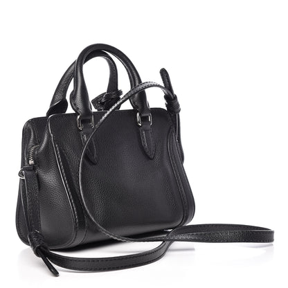 Alexander McQueen Pebbled Calfskin Mini Padlock Tote Black 3 of 9