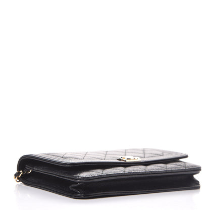 Chanel Caviar Quilted Boy Wallet On Chain WOC Black 4 of 9