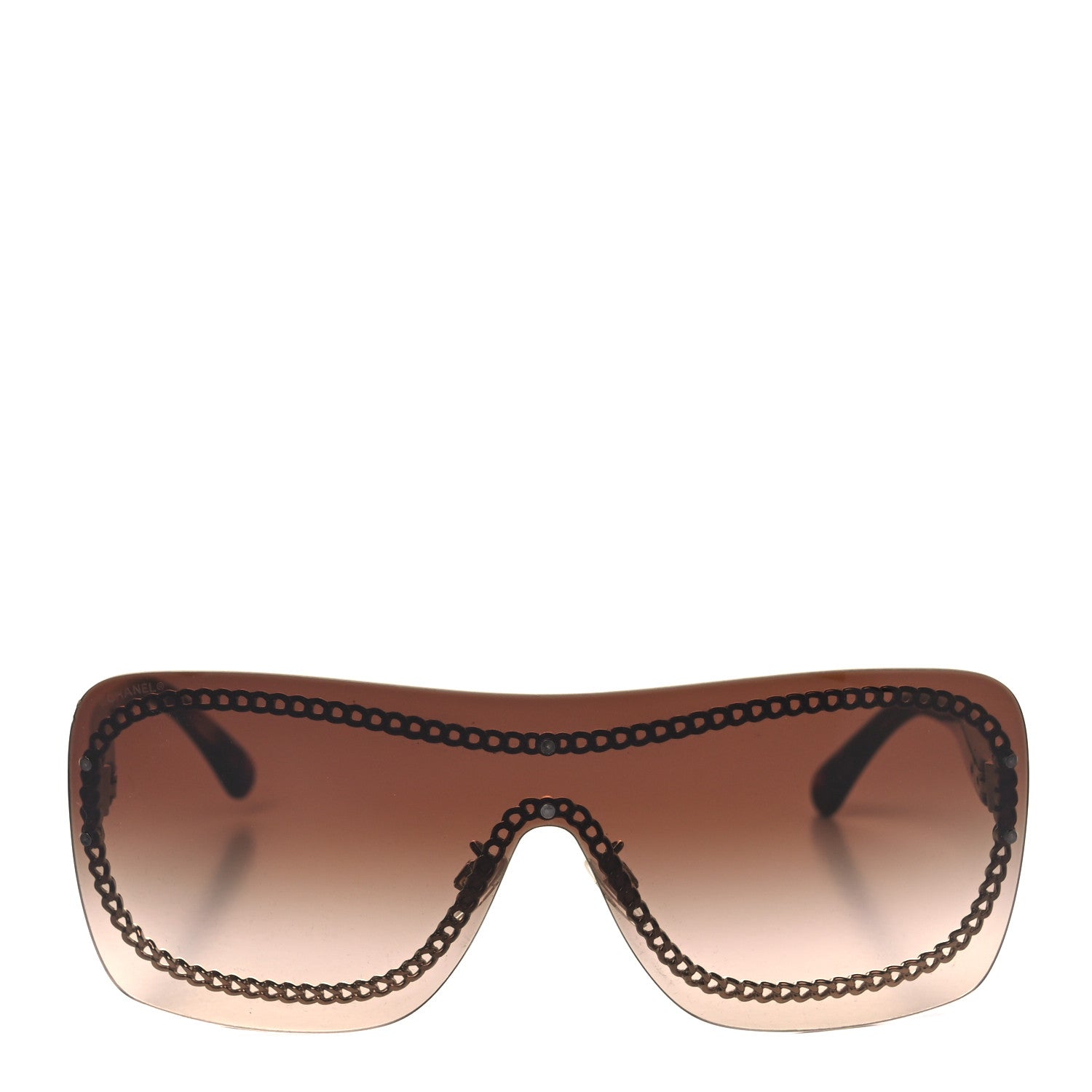 Chanel Rimless Shield Sunglasses 4243 Gradient Tortoise 4 of 8