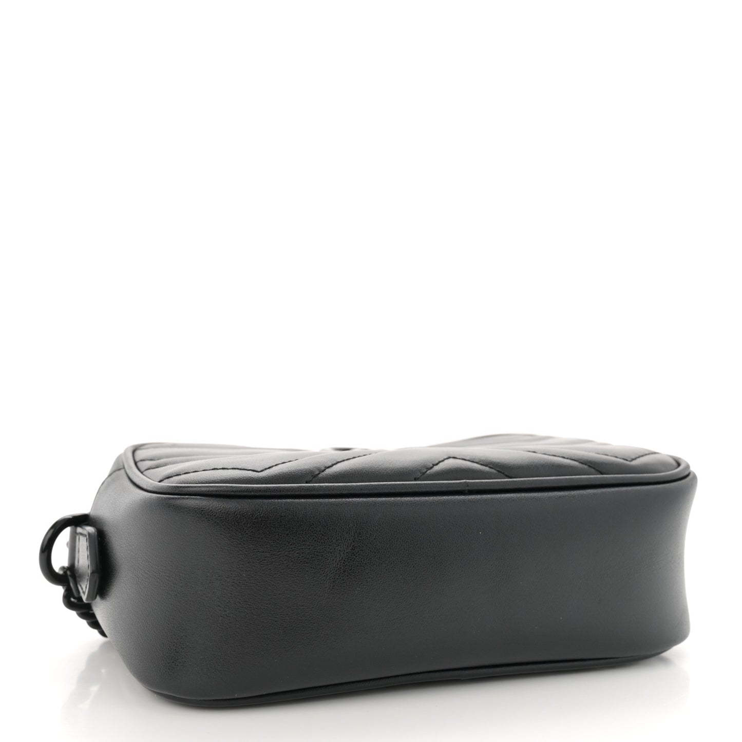 Calfskin Matelasse Monochrome Mini GG Marmont Chain Shoulder Bag Black