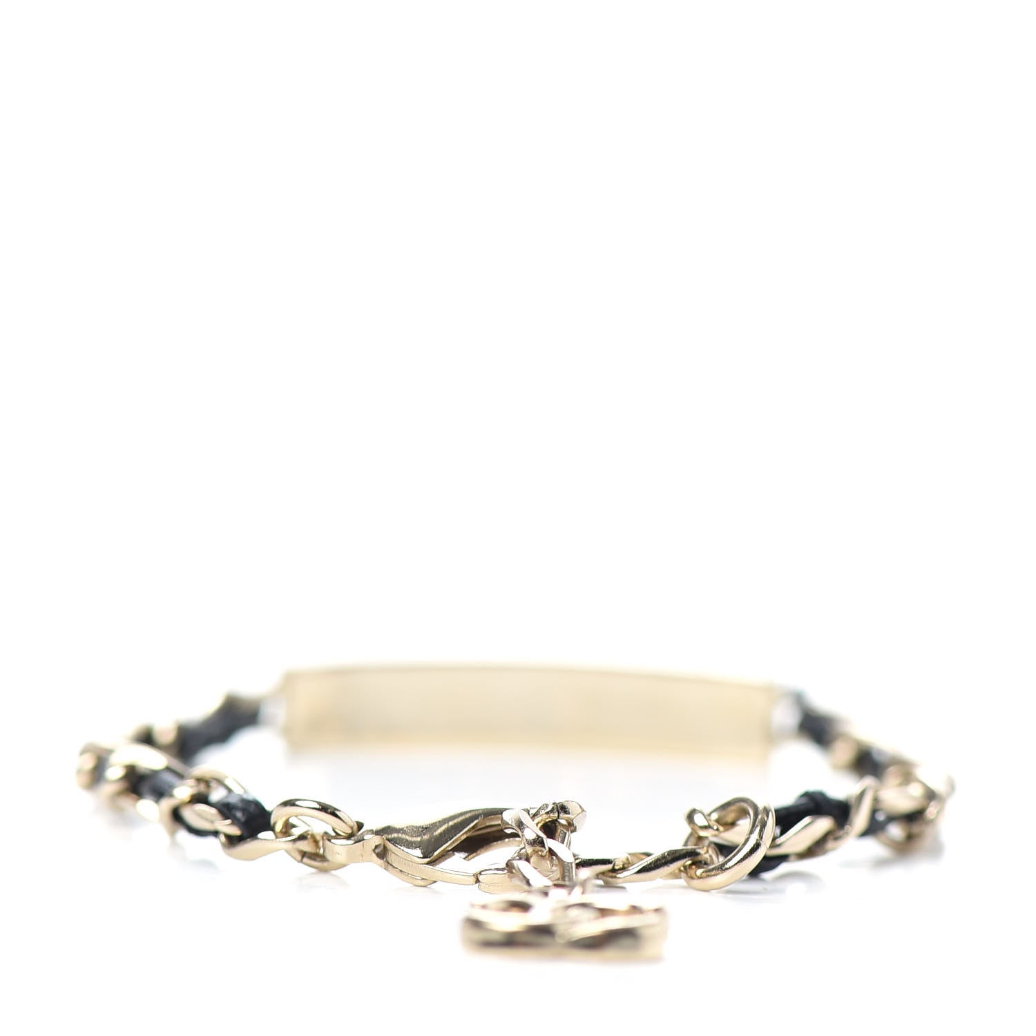 Chanel Metal Lambskin Crystal Sergeant Chanel Bracelet Gold 3 of 4