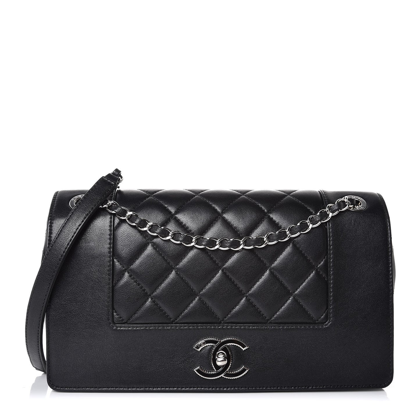 Sheepskin Quilted Vintage Mademoiselle Flap Black