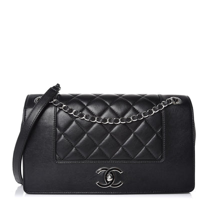 Chanel Sheepskin Quilted Vintage Mademoiselle Flap Black 1 of 9