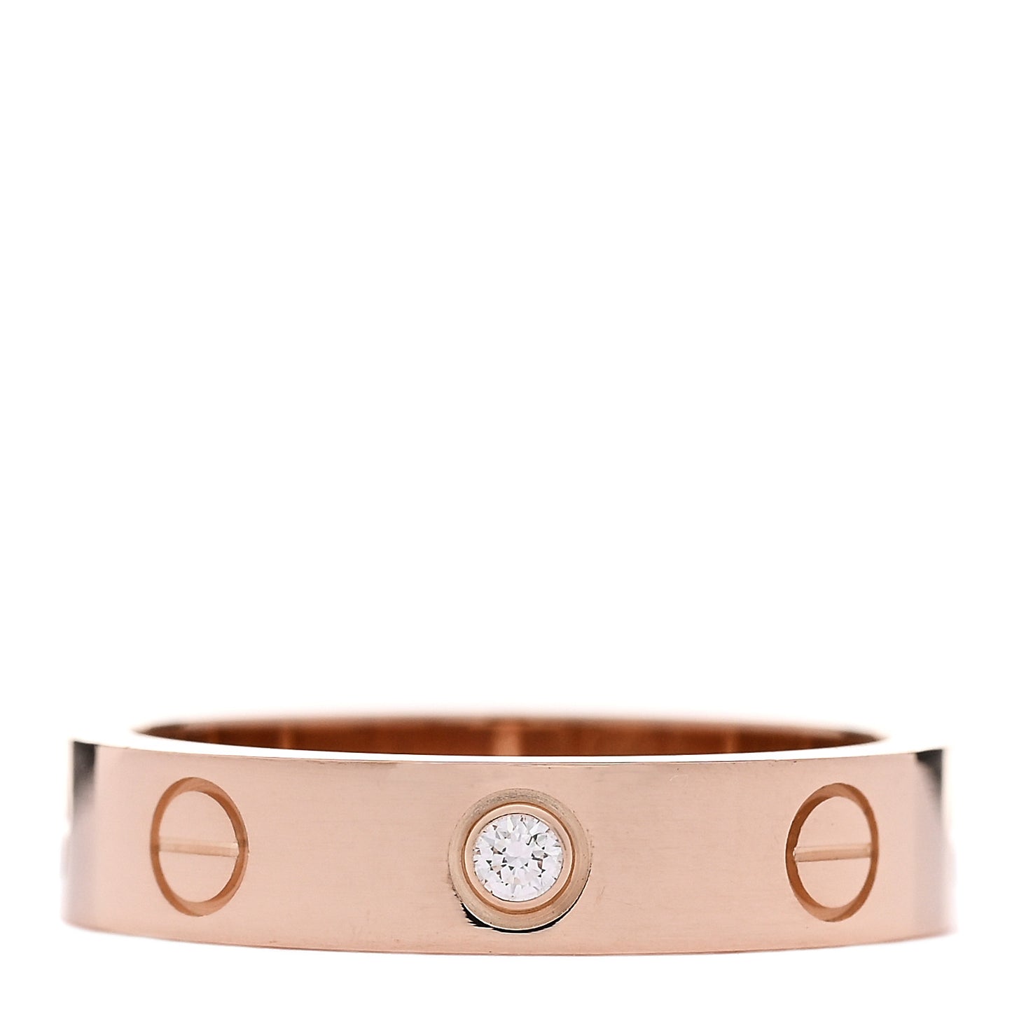 18K Pink Gold Diamond 4mm LOVE Wedding Band Ring 50 5.25