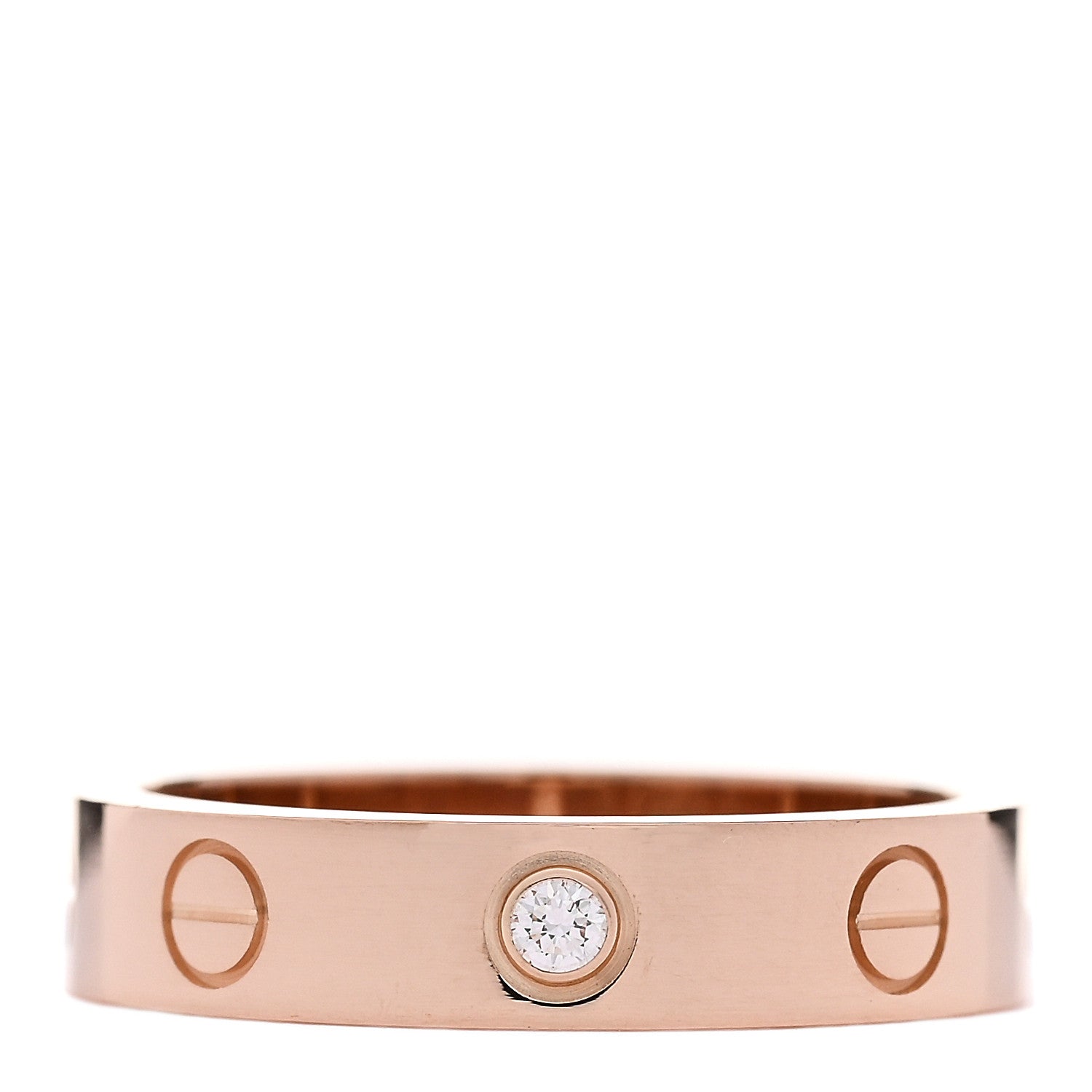 Cartier 18K Pink Gold Diamond 4mm LOVE Wedding Band Ring 50 5.25 3 of 4