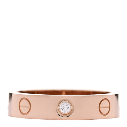 Cartier 18K Pink Gold Diamond 4mm LOVE Wedding Band Ring 50 5.25 3 of 4