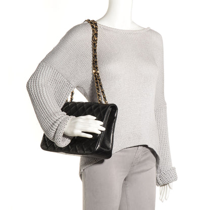 Chanel Lambskin Quilted Jumbo Single Flap Black 2 of 8