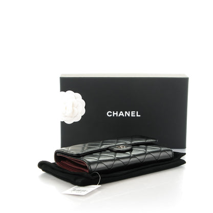 Chanel Lambskin Quilted Large Flap Wallet Black 4 of 8