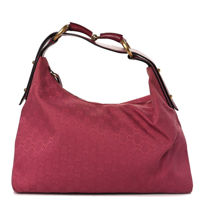 Gucci Monogram Medium Horsebit Chain Hobo Fuchsia 1 of 8