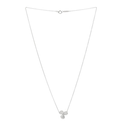 Tiffany Platinum Diamond .17ctw Small Paper Flowers Pendant Necklace 2 of 3