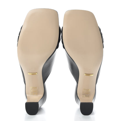 Gucci Malaga Kid Half Moon GG Square Toe Slide Sandals 40.5 Black 5 of 10