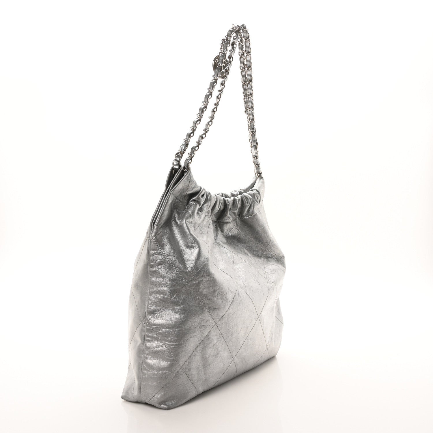 Chanel Metallic Calfskin Quilted Chanel 22 Silver 4 of 10